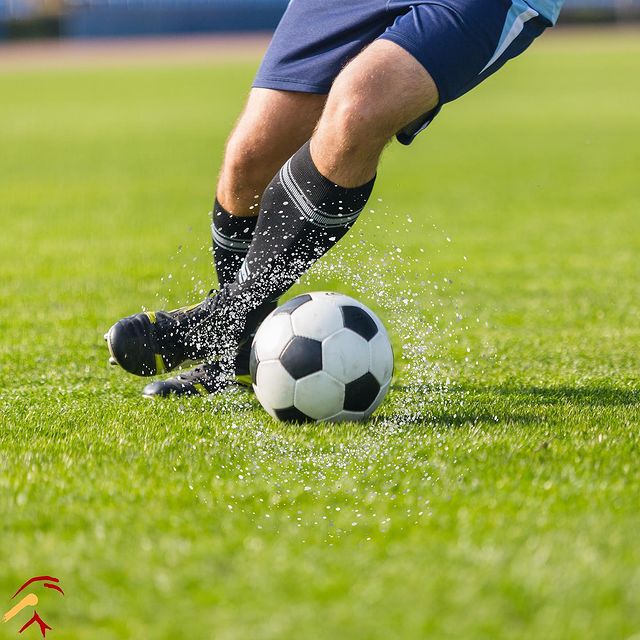 man playing football